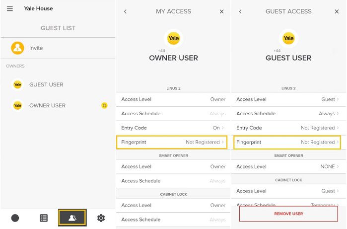 Vingerafdruk toevoegen via Yale Home app