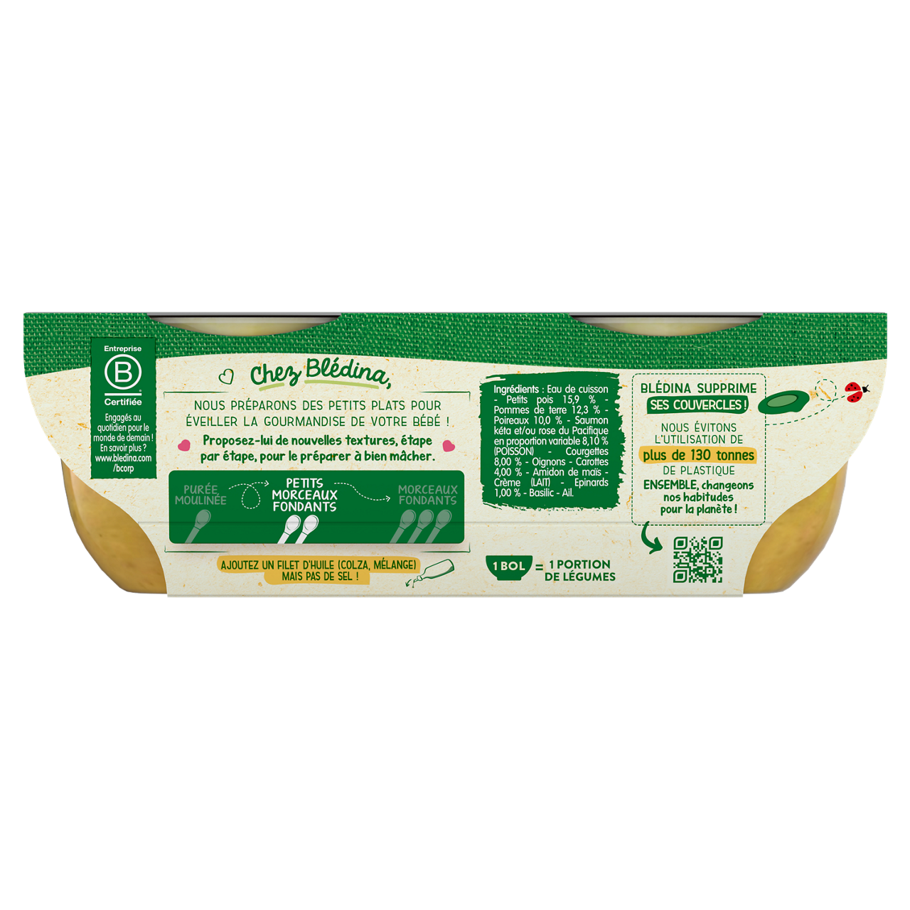 Blédina-Bledina-Végétables Salmon-8m+-400 g