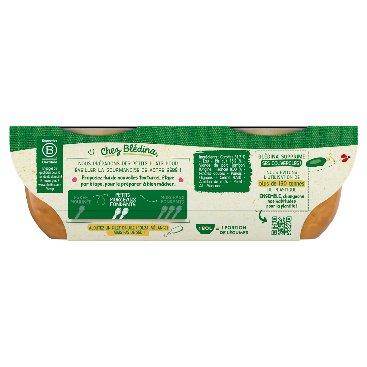Blédina-Les Idées de Maman-Ham Rice-8m+-400 g