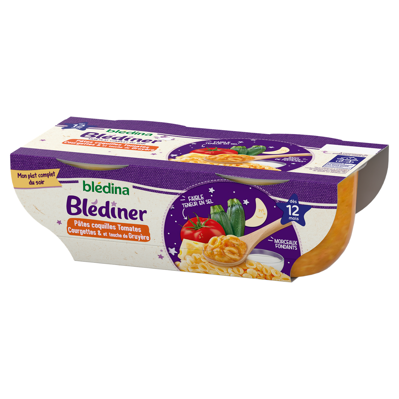 Blédina-Blediner-Pasta Tomato Zucchini Cheese-12m+-400 g