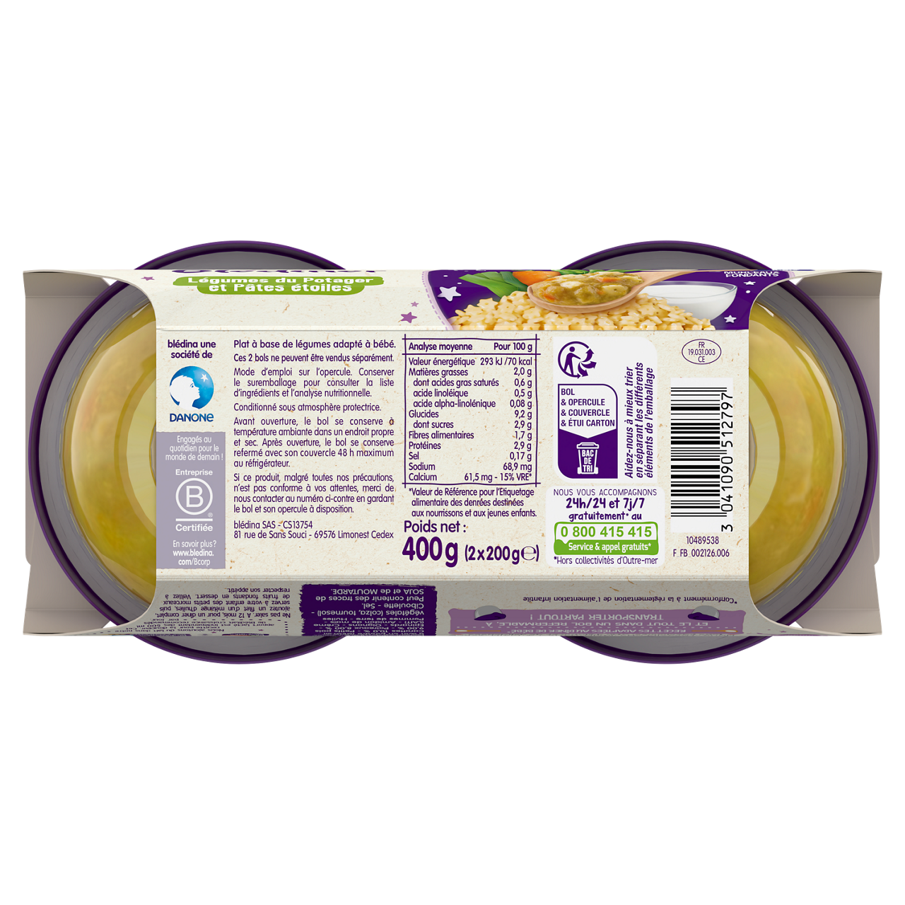 Blédina-Blediner-Vegetables Pasta-12m+-400 g