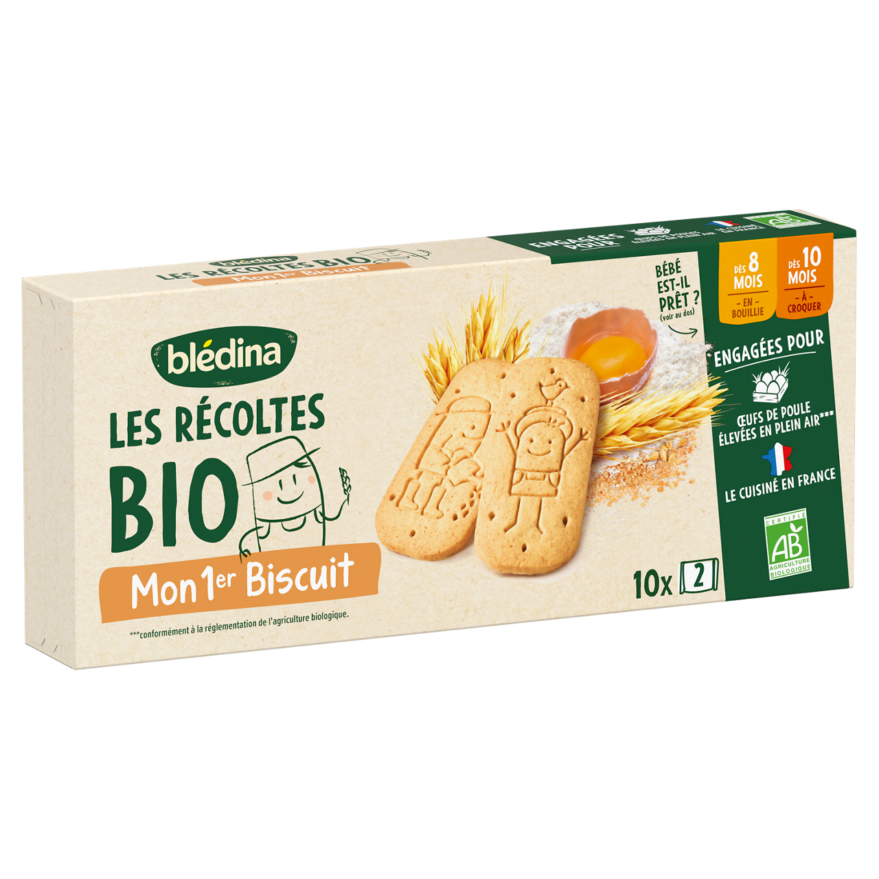 Blédina-Les récoltes bio-Biscuit-8m+-150 g