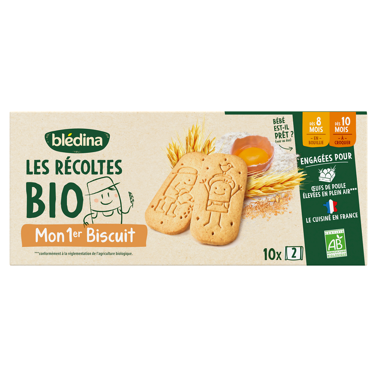 Blédina-Les récoltes bio-Biscuit-8m+-150 g