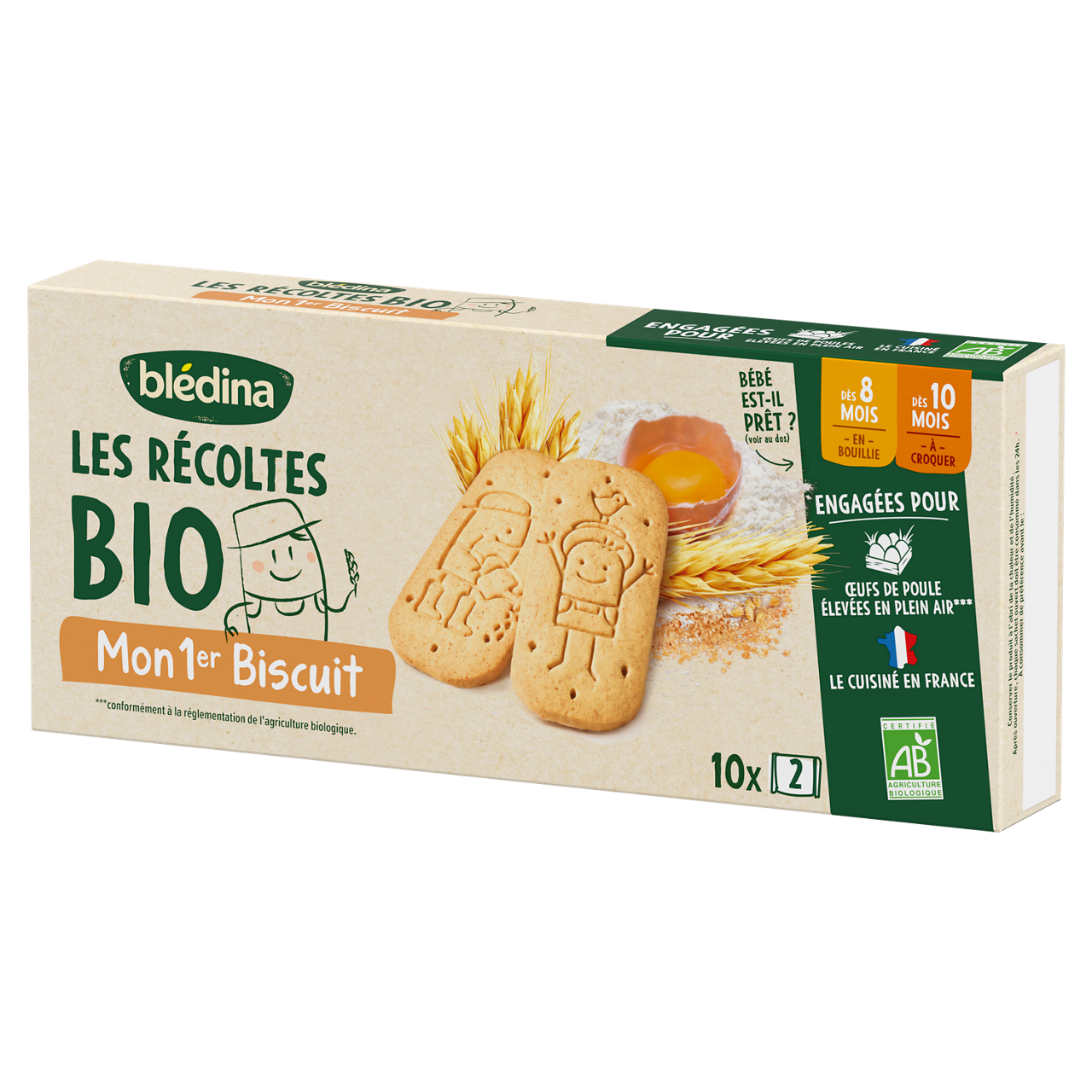 Blédina-Les récoltes bio-Biscuit-8m+-150 g