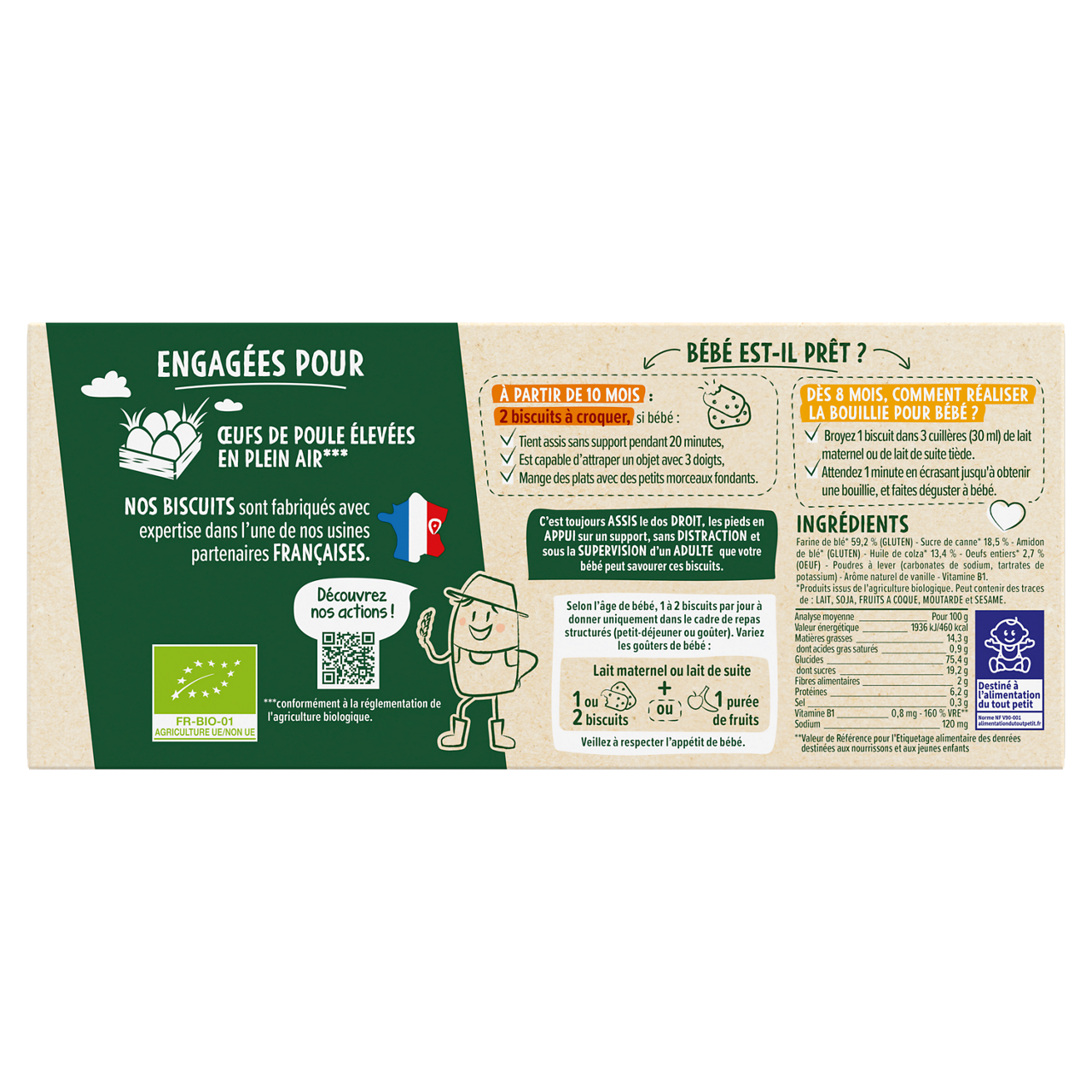 Blédina-Les récoltes bio-Biscuit-8m+-150 g