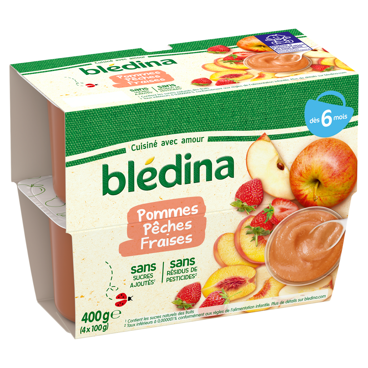 Blédina-Bledina-Apple Peach Strawberry-6m+-400 g