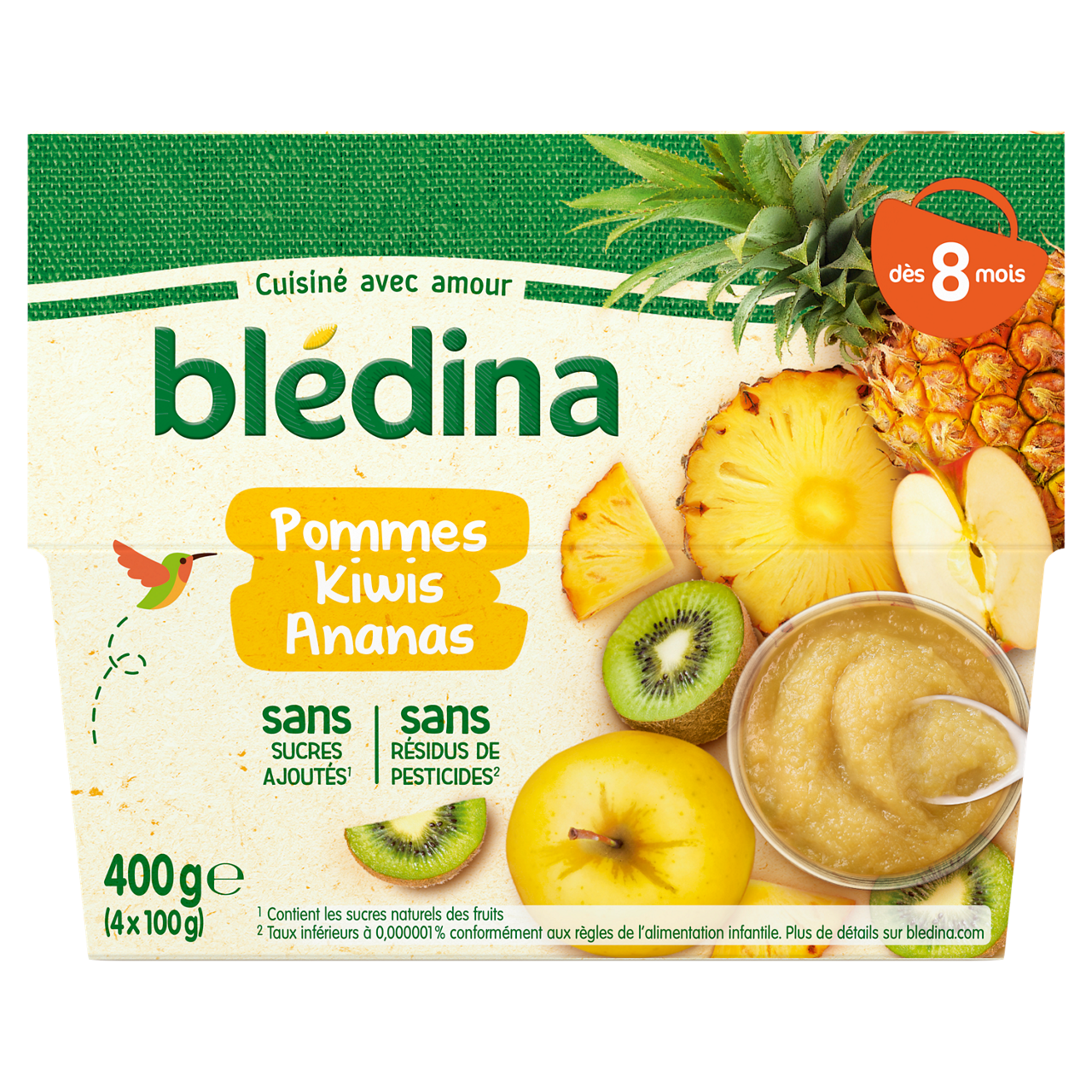 Blédina-Bledina-Apple Pineapple-8m+-400 g