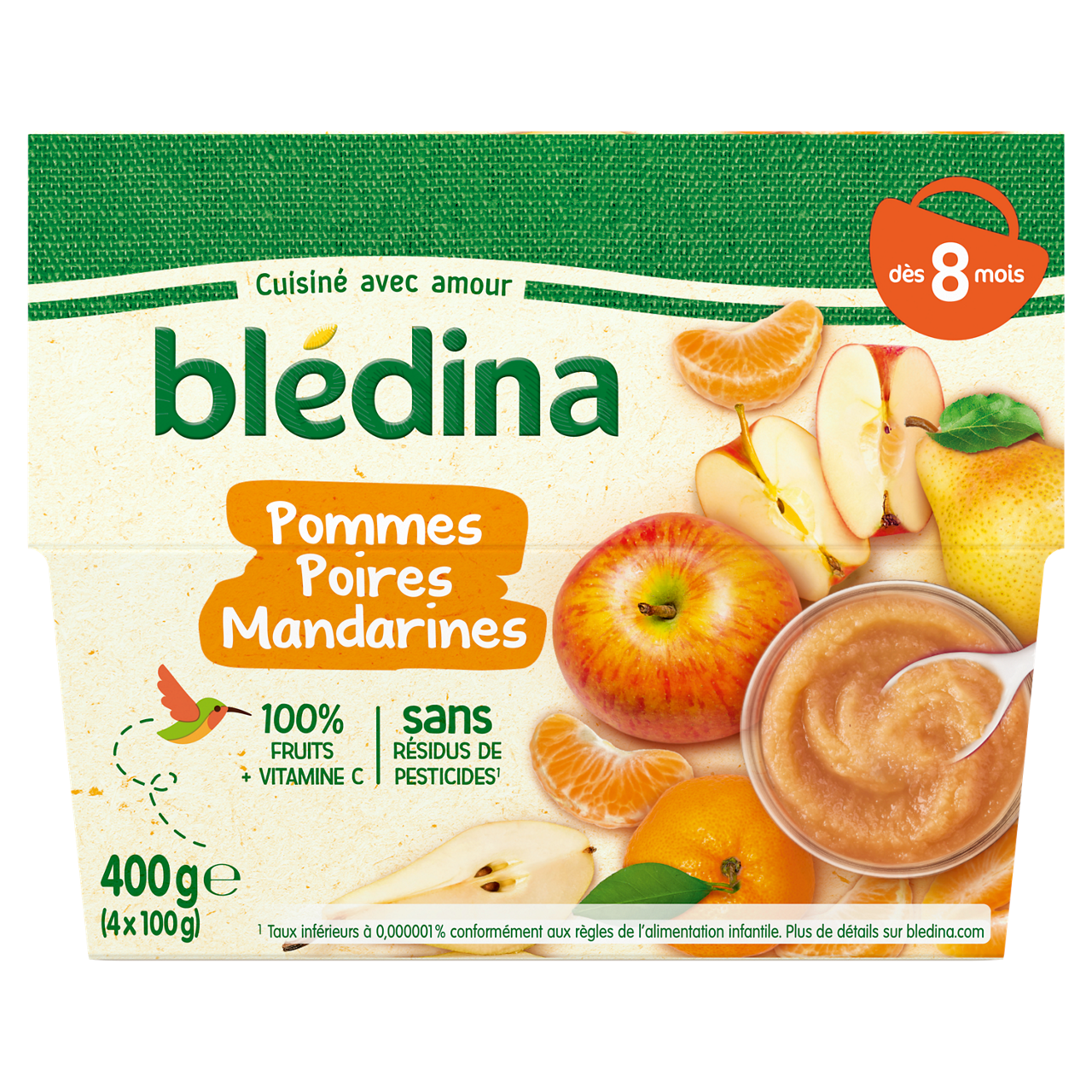 Blédina-Bledina-Apple Pear Mandarin-8m+-400 g