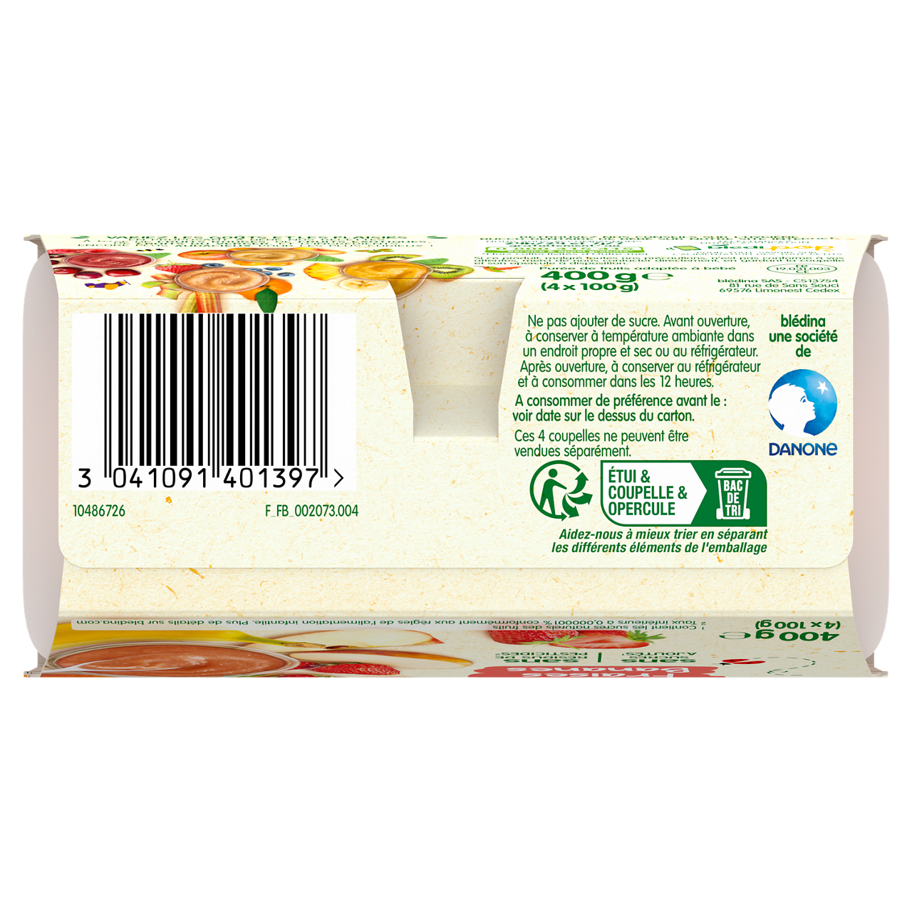 Blédina-Bledina-Apple Raspberry Banana-6m+-400 g