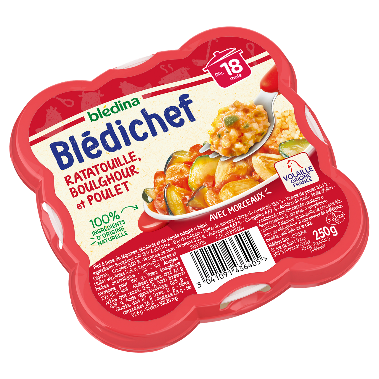 Blédina-Bledichef-Vegetables chicken-18m+-250 g
