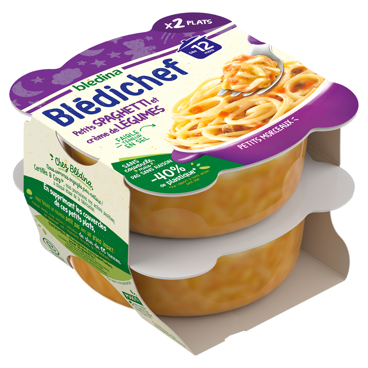 Blédina-Bledichef-Spaghetti and Vegetables cream-12m+-2 x 230 g
