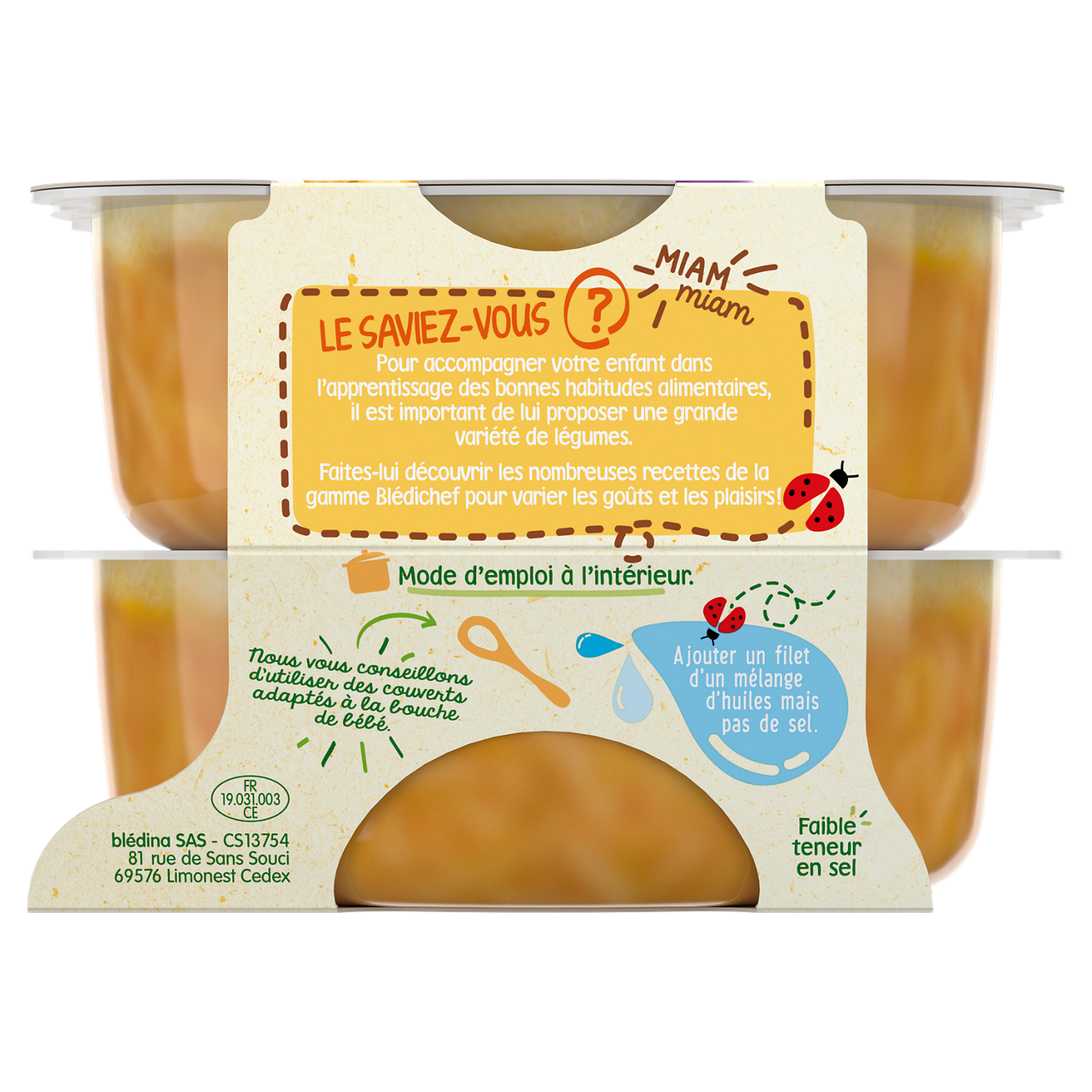 Blédina-Bledichef-Spaghetti and Vegetables cream-12m+-2 x 230 g