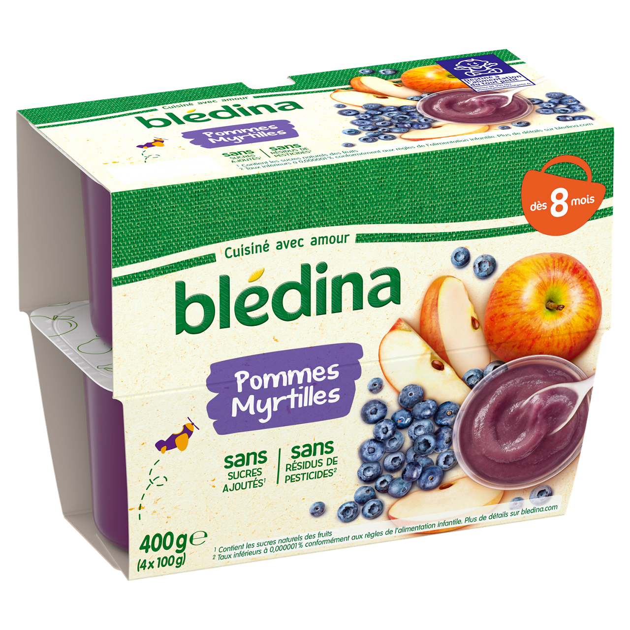 Blédina-Bledina-Apple & Blackcurrant-8m+-400 g