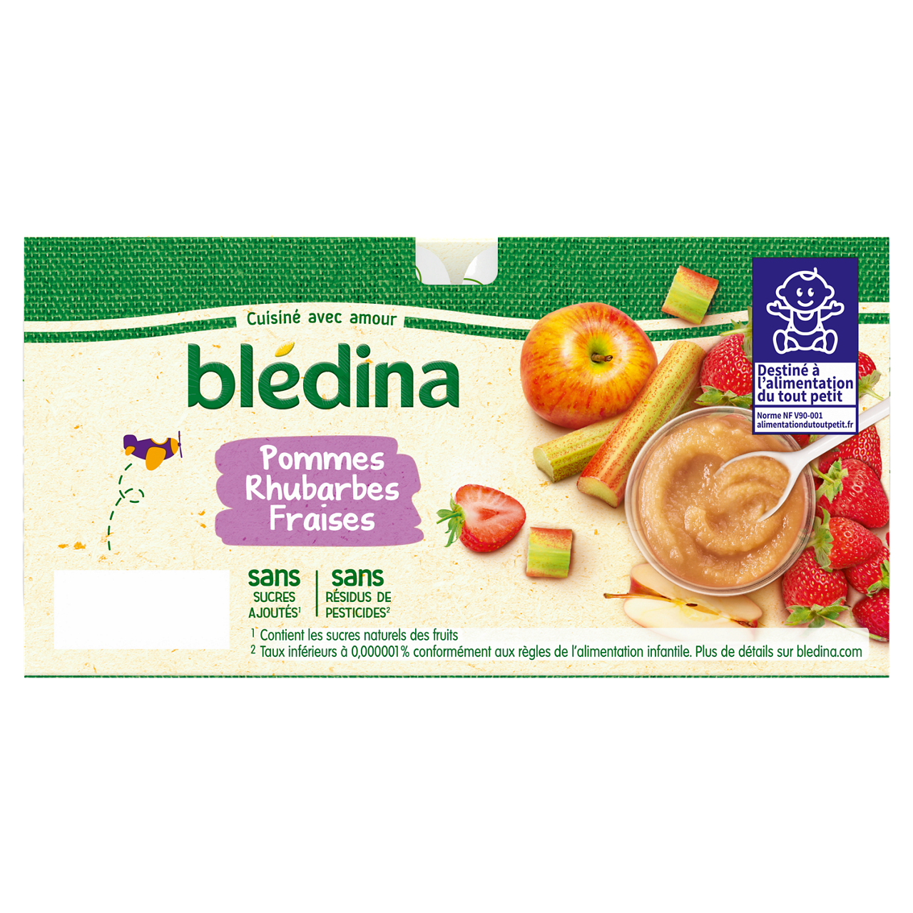 Blédina-Bledina-Apple Rhubarb Strawberry-8m+-400 g