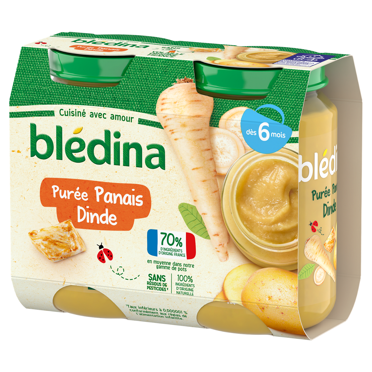 Blédina-Bledina-Parsnip Turkey-6m+-2 x 200 g