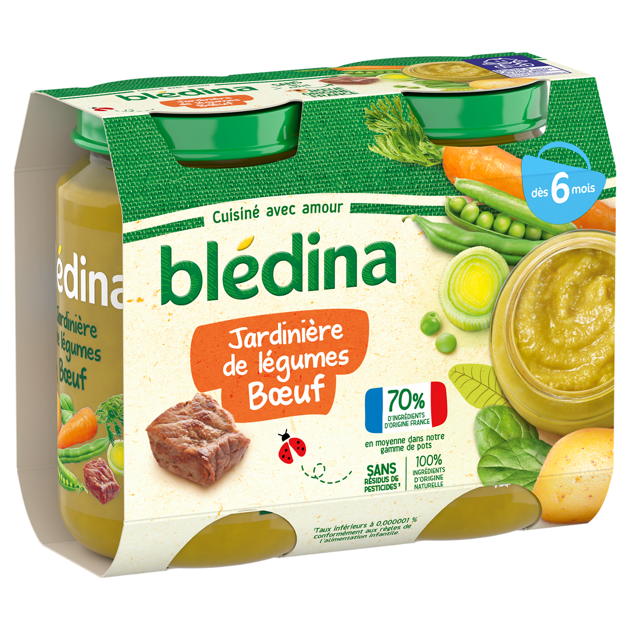 Blédina-Bledina-Vegetables beef-6m+-2 x 200 g