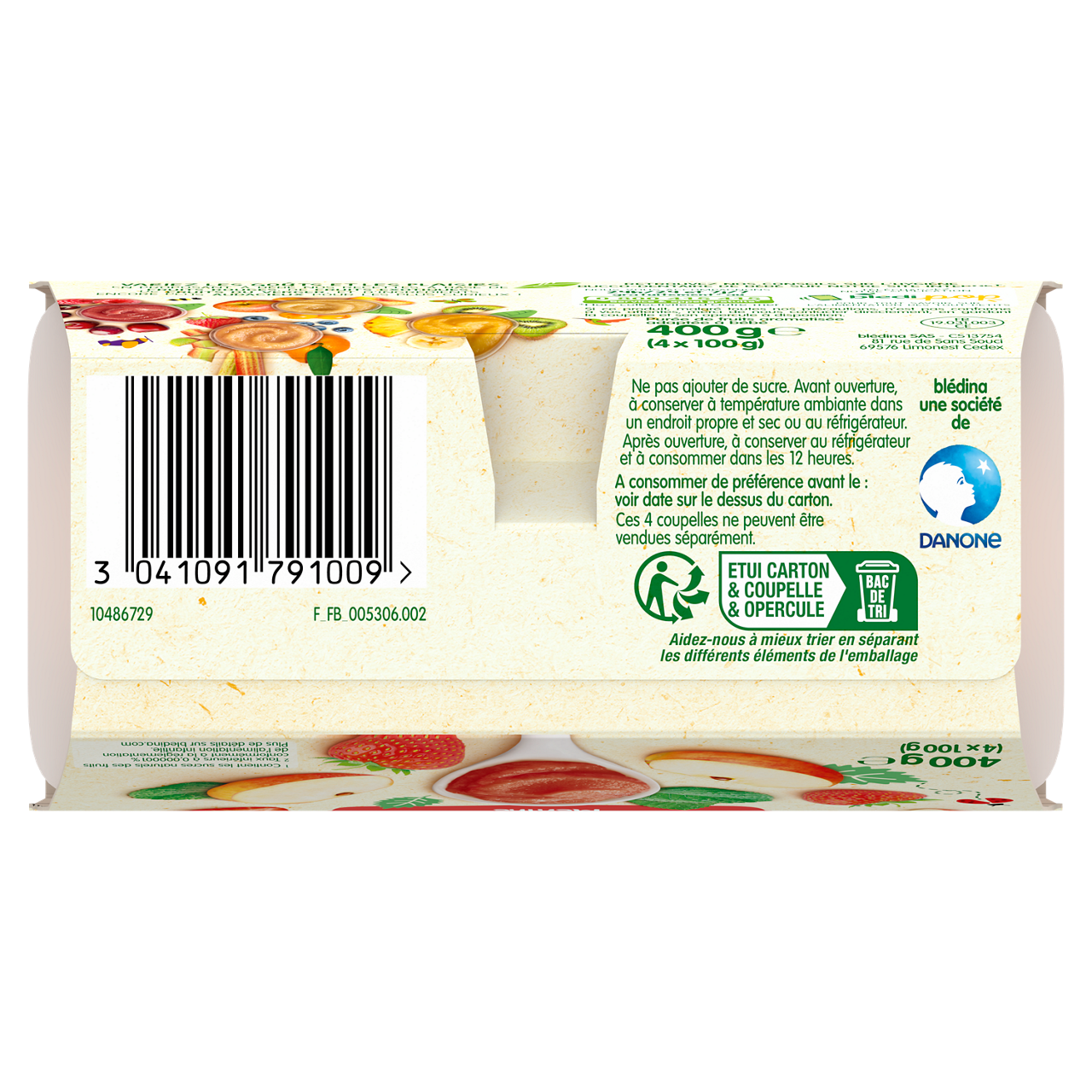 Blédina-Bledina-Apple Strawberry Mint-8m+-400 g