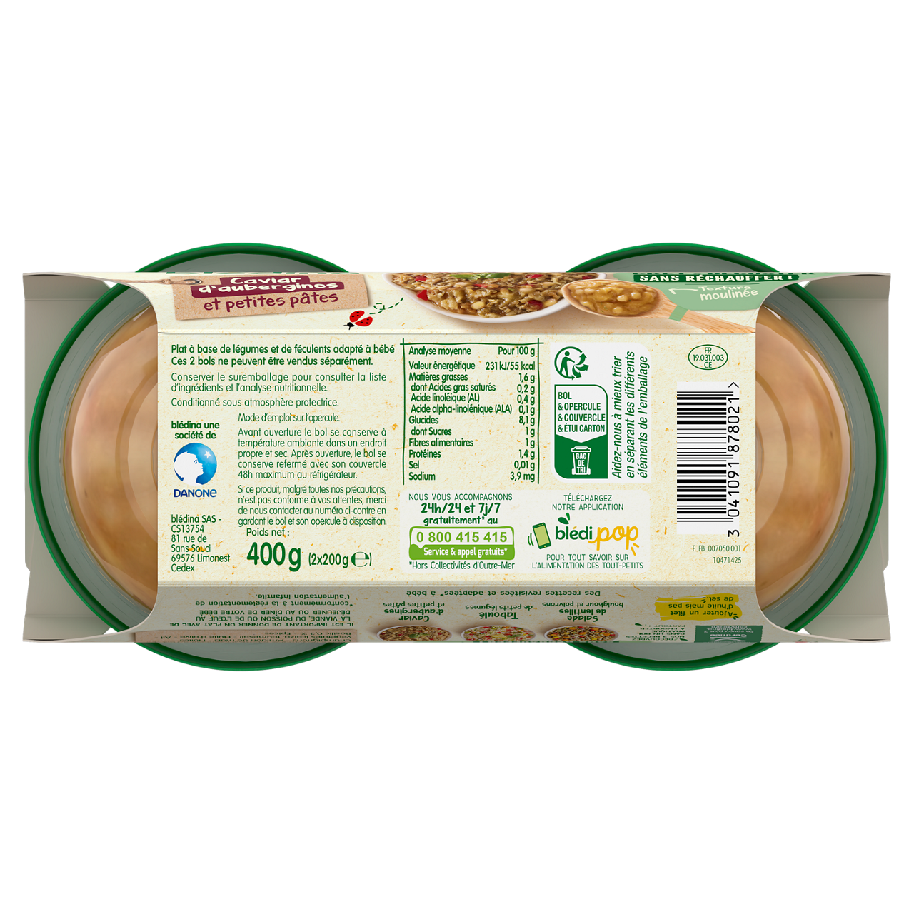 Blédina-Bledina-Eggplant Caviar-8m+-400 g