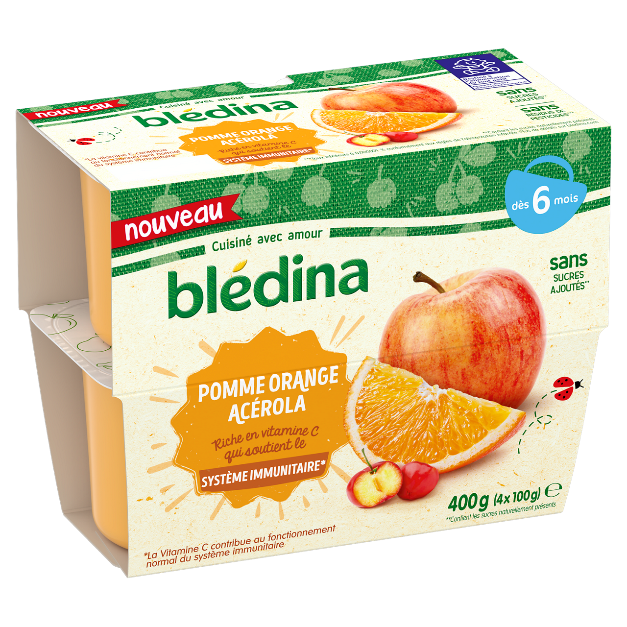 Blédina-Bledina-Apple Orange Blossom-8m+-400 g