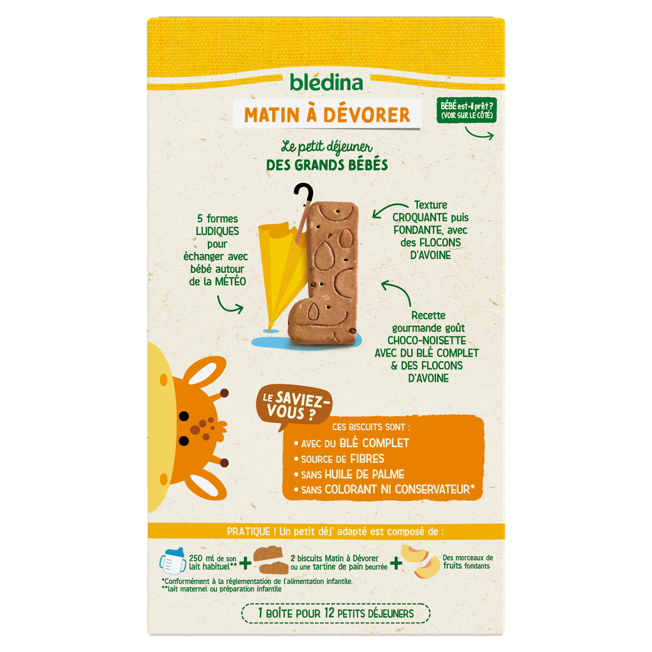 Blédina-Mini Matin-Biscuit - Cacao-15m+-168 g