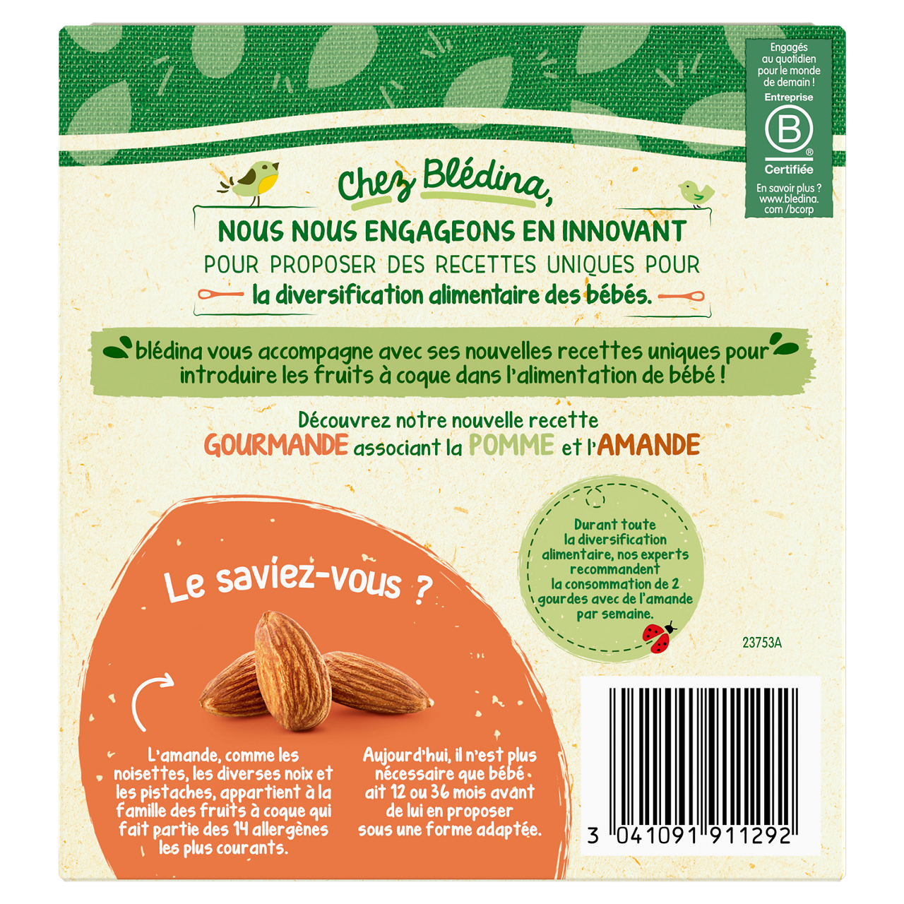 Blédina-Bledina-Apple & almond-6m+-360 g