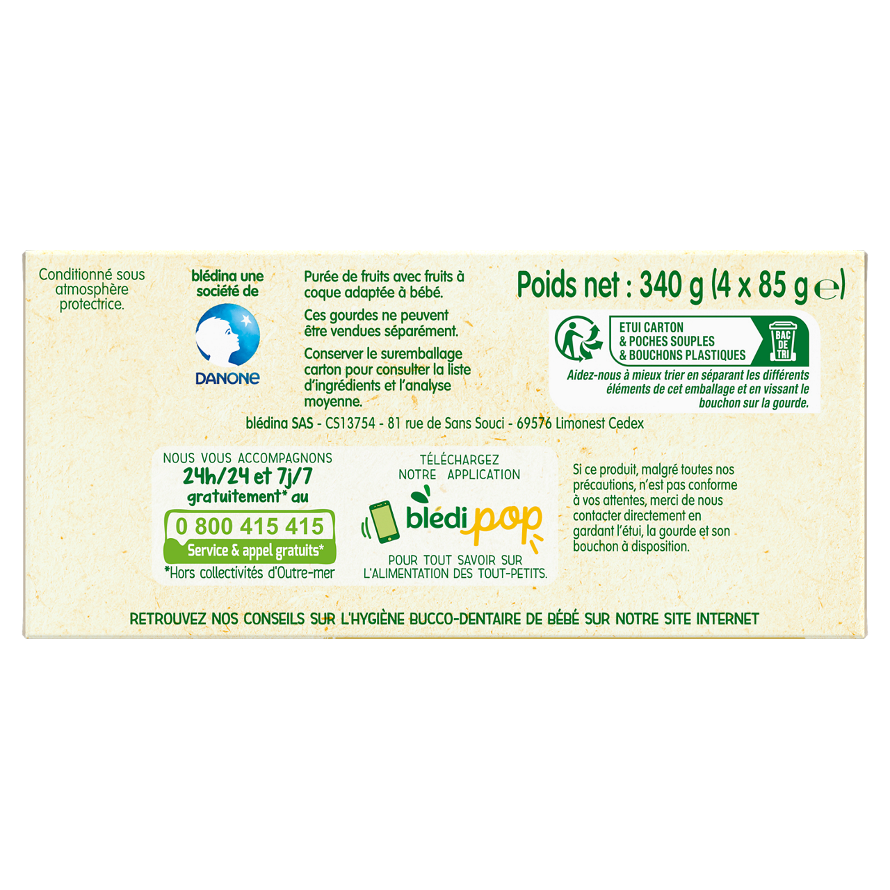 Blédina-Bledina-Pear & almond-6m+-360 g