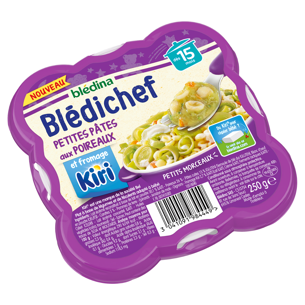 Blédina-Bledina-Leek Pasta Kiri-15m+-250 g