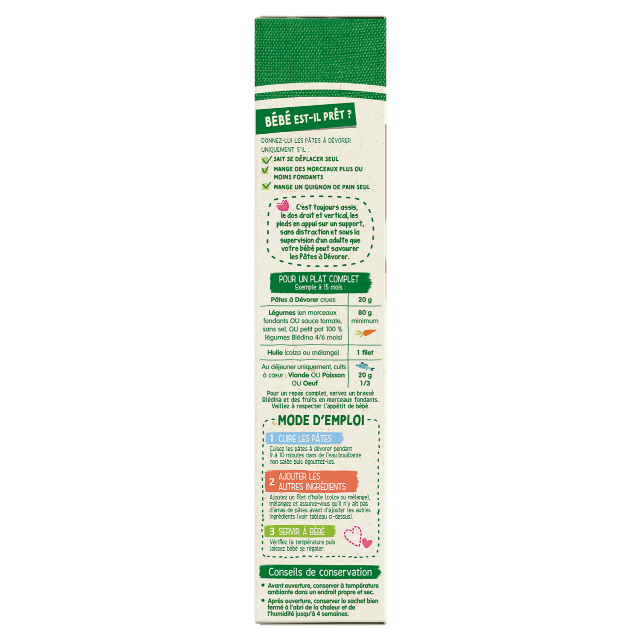 Bledina-Pâtes à dévorer-Blé Lentilles-15m+-280g