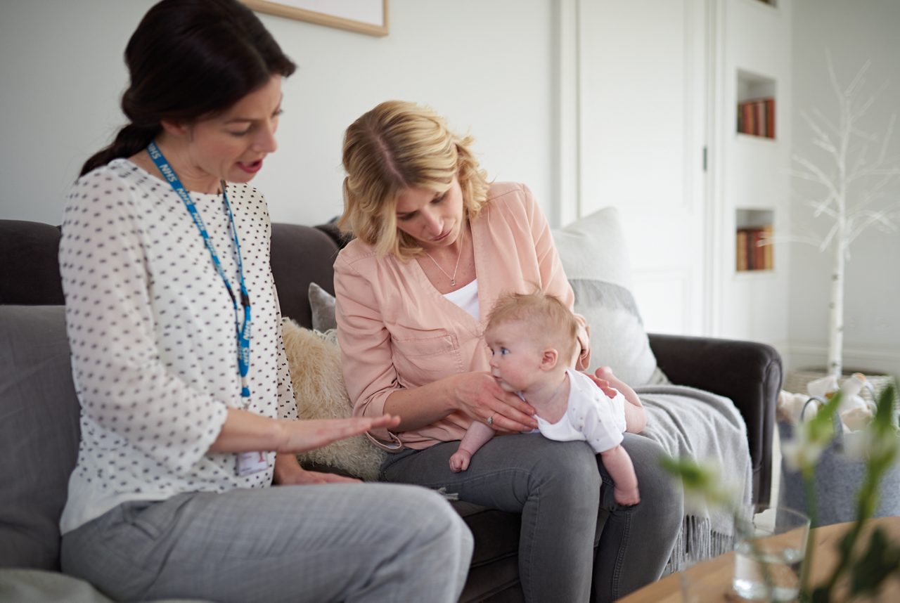 mom with baby at doctor