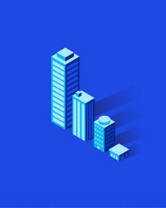 Real estate advisory – Illustration of a line of different buildings
